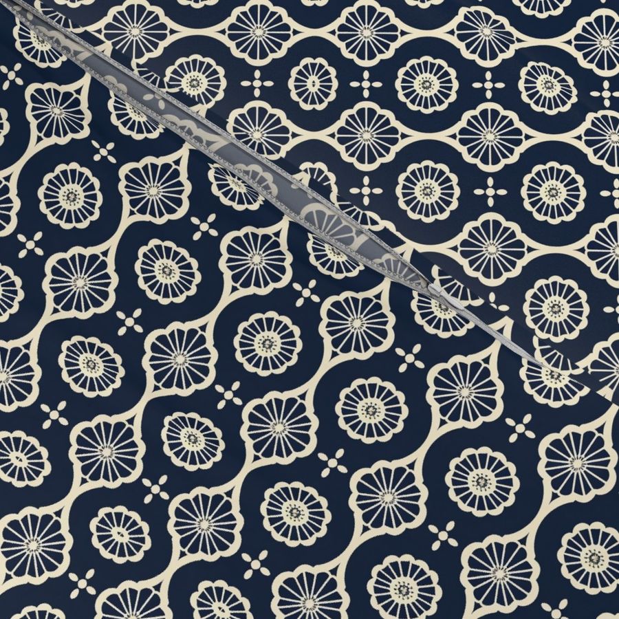 Dark blue and white japanese pattern traditional and vintage