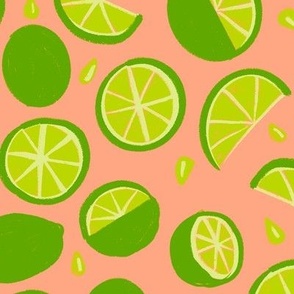 Juicy citrus - Limes in coral