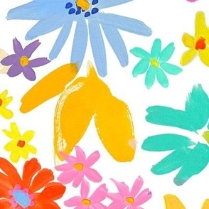 Spring Brights Painterly Floral (Extra Large Scale)