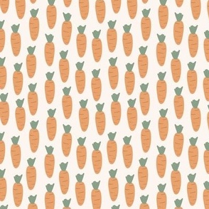 Small Easter carrots on warm white/cream 4x4