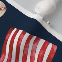 American Baseball on Navy Blue 12 inch