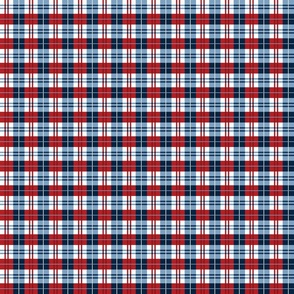 Red White and Blue Plaid 3 inch