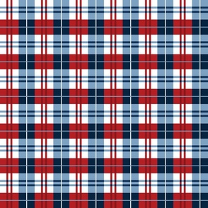 Red White and Blue Plaid 6 inch