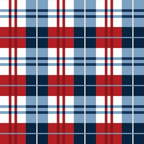 Red White and Blue Plaid 12 inch