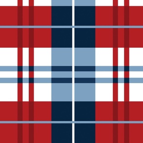 Red White and Blue Plaid 24 inch