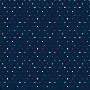 Patriotic Polka Dots on Blue 6 inch