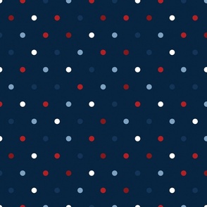 Patriotic Polka Dots on Blue 12 inch