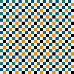 Vintage Checker Pattern Blue 3 inch