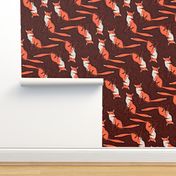 Woodland Foxes Wallpaper Scale