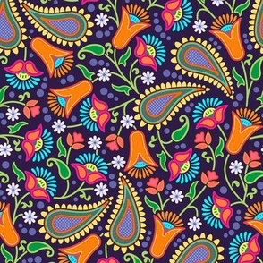 Godavari Floral Paisley Voodoo Lily Medium 