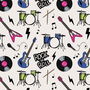 Pink and Black Rock and Roll 12 inch