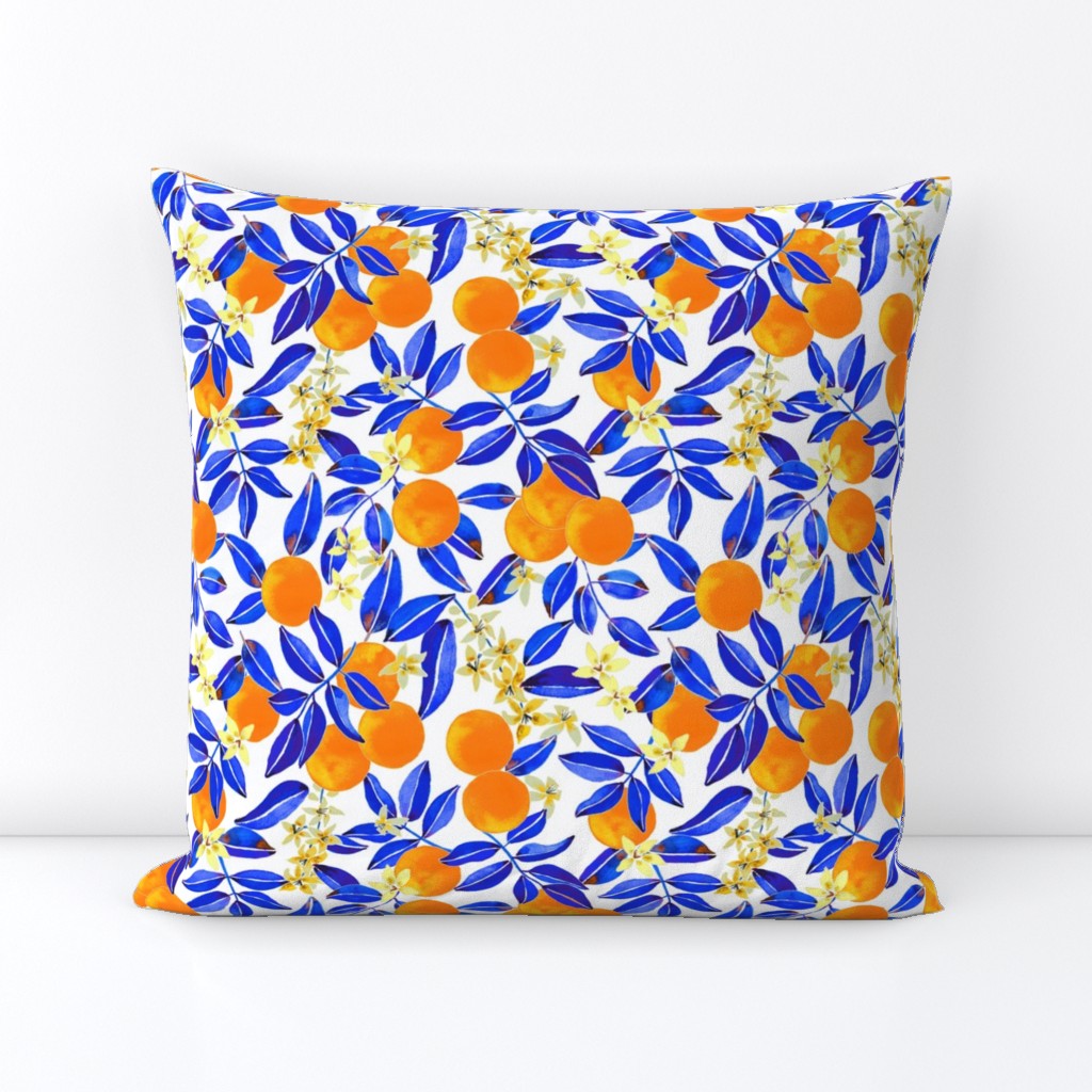 Summertime Aesthetic orange fruit watercolor pattern