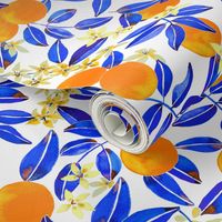 Summertime Aesthetic orange fruit watercolor pattern