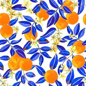 Summertime Aesthetic orange fruit watercolor pattern