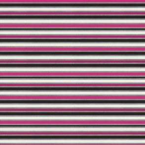 Hot Pink Black Gray Stripes 6 inch
