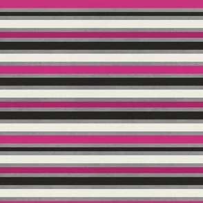 Hot Pink Black Gray Stripes 12 inch
