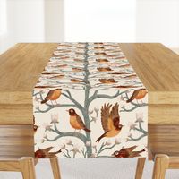 Robins in Magnolia Tree Forest Grandmillennial Chinoiserie ✤ Large