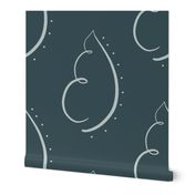 Brushstroke Wing - Teal Blue Extra Large