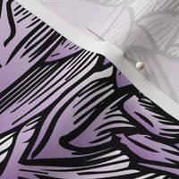 Purple Dahlia Oversize Floral Stripe, Botanical Ombre Wallpaper and Bedding Fabric
