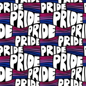 Bisexual Pride Flag in block print hand lettering || pink purple blue black
