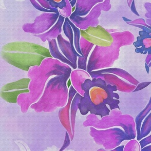 jumbo-Cascade of Orchids-purple with texture