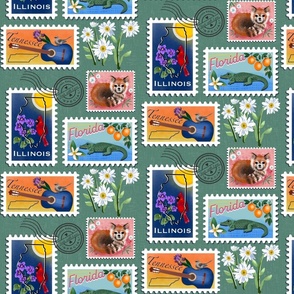CUSTOM Order Stamps -Favorites Edition (on sage  green, Large)