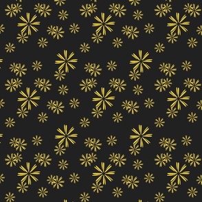 Golden Yellow Twinkle Floral Pattern