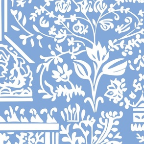 Decorative Damask Pattern (blue) (large)