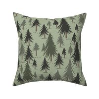 XL Evergreen Enchantment: A Forest Biome Inspired Pattern in Lush Greens. Large Scale