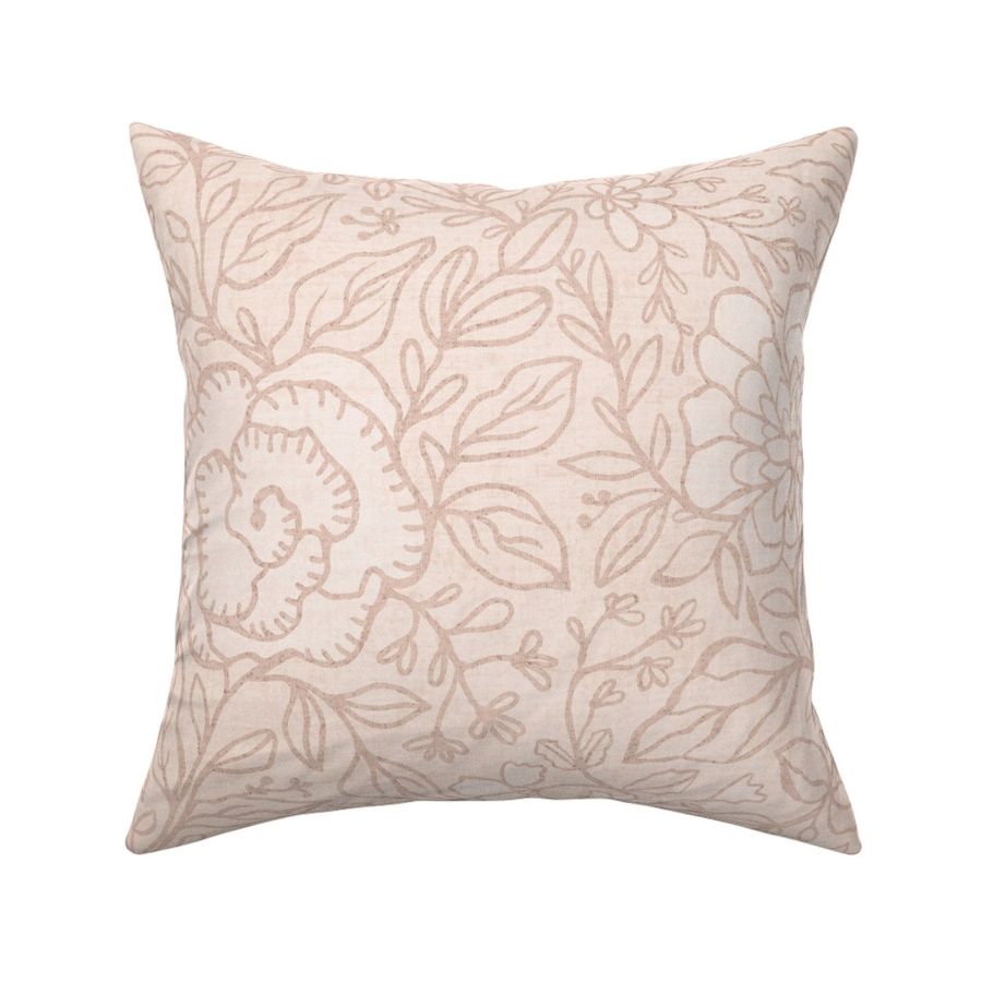 Large floral branches neutral clay pink large scale