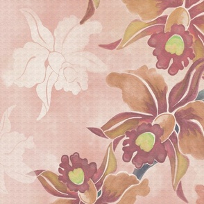 jumbo-Cascade of Orchids-tan with texture