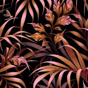 Tropical Garden - Burnt Orange - LARGE