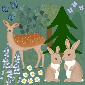 Forest Biome featuring deers and rabbits 7x7