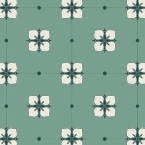 Mediterranean Tile Granny sqaure green