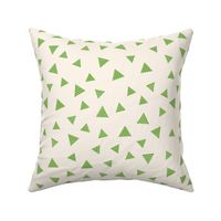 Green Rectangle and stripes in cream background | Small Scale