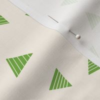 Green Rectangle and stripes in cream background | Small Scale