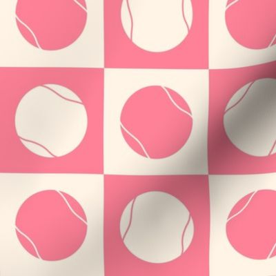 Tennis Ball in Pink Grid - Sport Game | Court Sport | Small scale