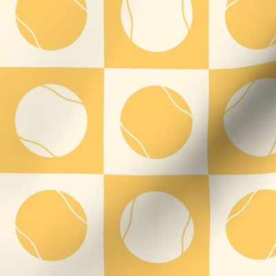 Tennis Ball in Yellow Grid - Sport Game | Court Sport | Small scale