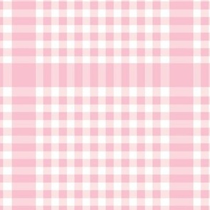 Pink Gingham Check Plaid Stripes on White 6inch Repeat