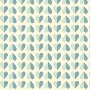 modern geometric hearts · valentine's day · small · mint and green on ivory