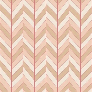 Funky Herringbone in Cream, Pink, and Taupe B24002R06A