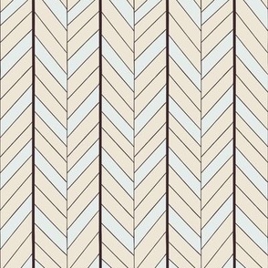 Funky Hand Drawn Herringbone in Black, White, and Cream B24002R05A