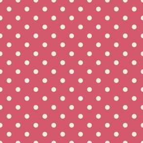 Warm Pink with Cream Polka Dots