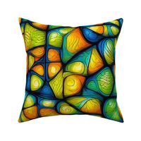 orange blue yellow green geometric design