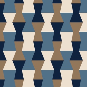 Zigzag Geo Tile - Blue - Large
