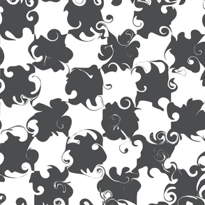 Large Black and White Stylish Checkerboard
