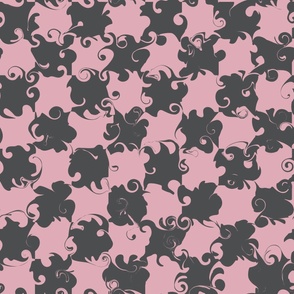 Large Black and Pink Stylish Checkerboard