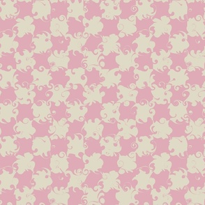 Medium Pink and Cream Stylish Checkerboard
