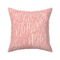 Linocut Carved Lines Coordinate Print - Cream on Coral Pink