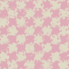 Small Pink and Cream Stylish Checkerboard